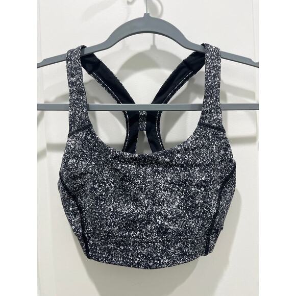 Lululemon Power Through Bra Diffuse Starlight Black Sz 4 - Picture 2 of 7